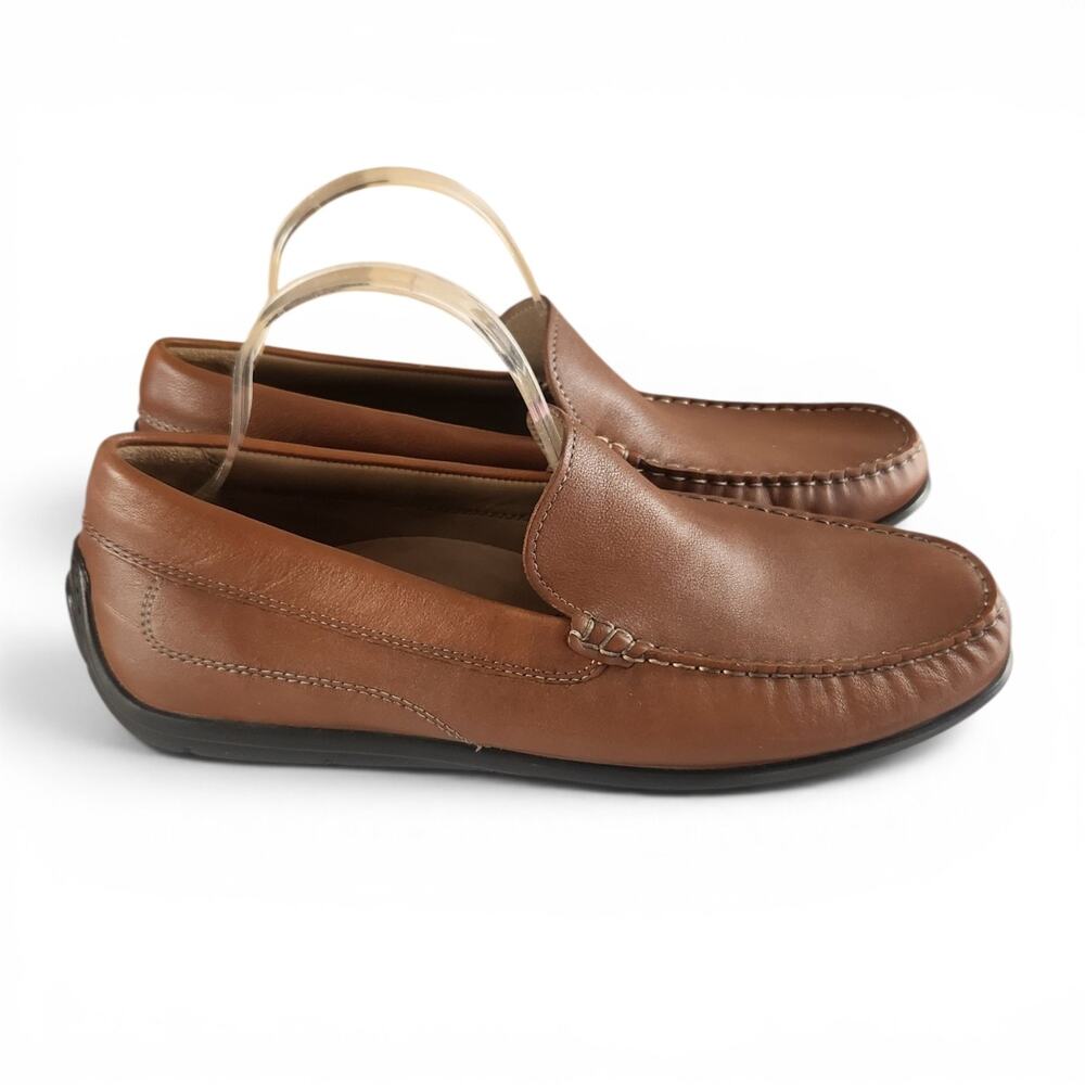 ECCO Mens Classic Moc Slip On Pebbled Leather Loafers Brown US 10.5 Dress Shoes